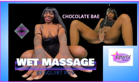 Thumbnail video 'Wet Massage - Ebony Squirting POV - 69 & Reverse Cowgirl'