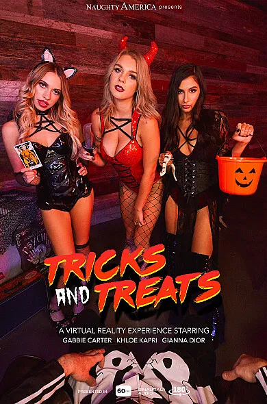 Slutty babes Gabbie Carter, Gianna Dior, & Khloe Kapri give the best Halloween treats
