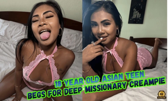 Thumbnail video '18 Year Old Asian Teen Rides Your Cock Like Crazy Then Begs For Deep Missionary Creampie – Can You Fill Her Up?!'