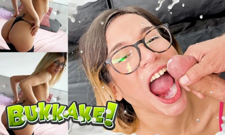 Thumbnail video 'The Blonde Geeky CumSucker Wants More Cocks'